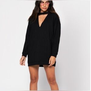 Tobi oversized sweater Black Long Sleeve Dress